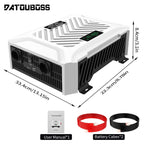 DATOUBOSS 3000W Pure Sine Wave Inverter, 12V to 230V AC Voltage Converter, Peak Power 6000W Peak Power, with Intelligent Detection System & LCD Display & 2 EU Socket