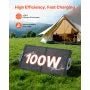 100W Foldable Solar Panel, 24% High - Efficiency Portable Monocrystalline Solar Panel Charger with MC4 Output, USB - A, Type - C & DC Ports, IP65 Waterproof for Power Stations, Camping, Hiking Trips - Xdatou | Rechargeable Lifepo4 Batteries Voltage Converters Inverter