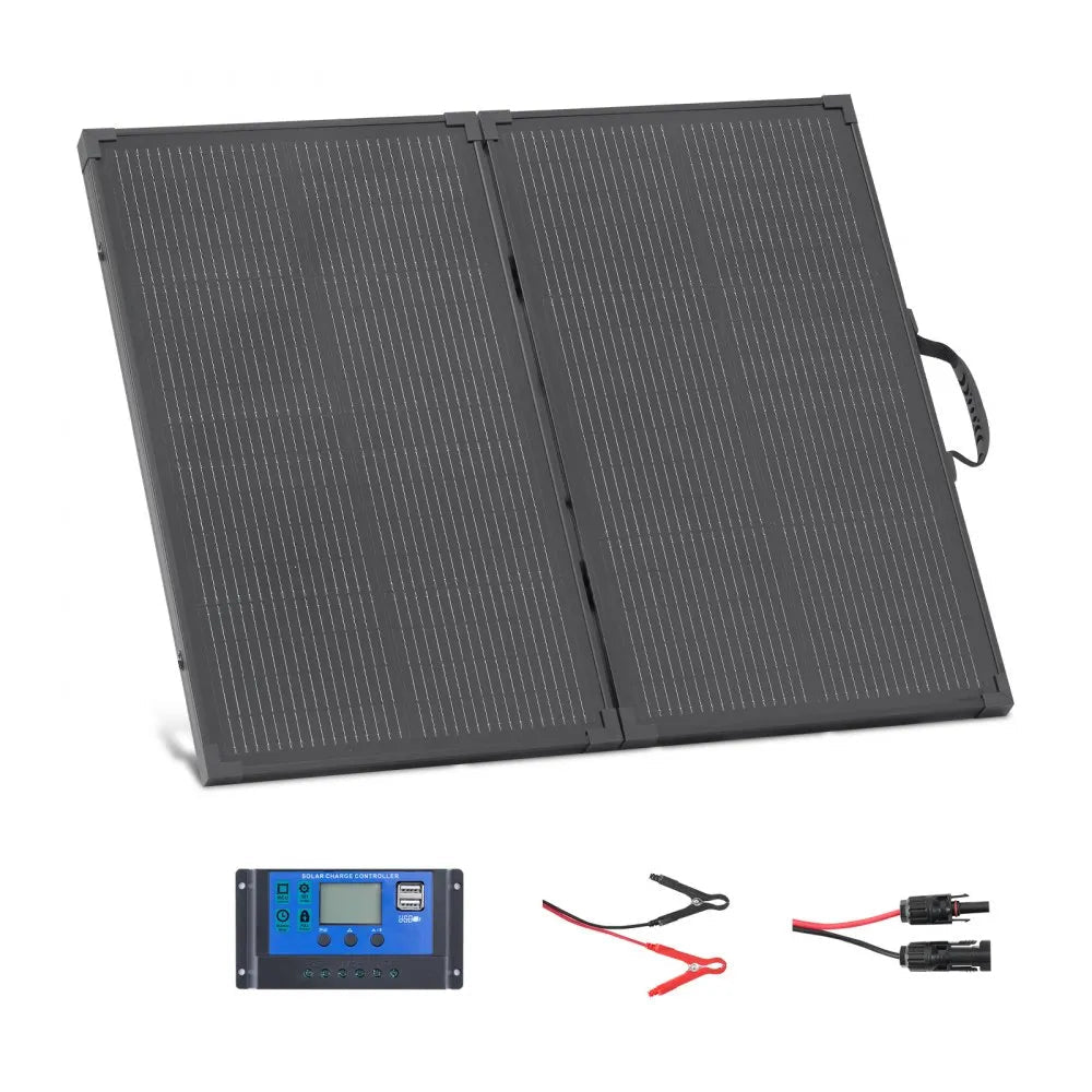 100W Foldable Solar Panel with 30A PWM Controller, 24% Efficiency, IP67 Waterproof with MC4 Output for Camping, Hiking, RV Trips - Xdatou | Rechargeable Lifepo4 Batteries Voltage Converters Inverter Main image
