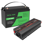 DATOUBOSS 12V 100Ah LiFePO4 Battery with 100A BMS and 1200W Pure Sine Wave Inverter 12V to 230V, 2500W Peak Power, USB, LED Display, EU Socket for RV, Home Backup and Outdoor Camping