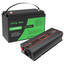 DATOUBOSS 12V 100Ah LiFePO4 Battery with 100A BMS and 1200W Pure Sine Wave Inverter 12V to 230V, 2500W Peak Power, USB, LED Display, EU Socket for RV, Home Backup and Outdoor Camping
