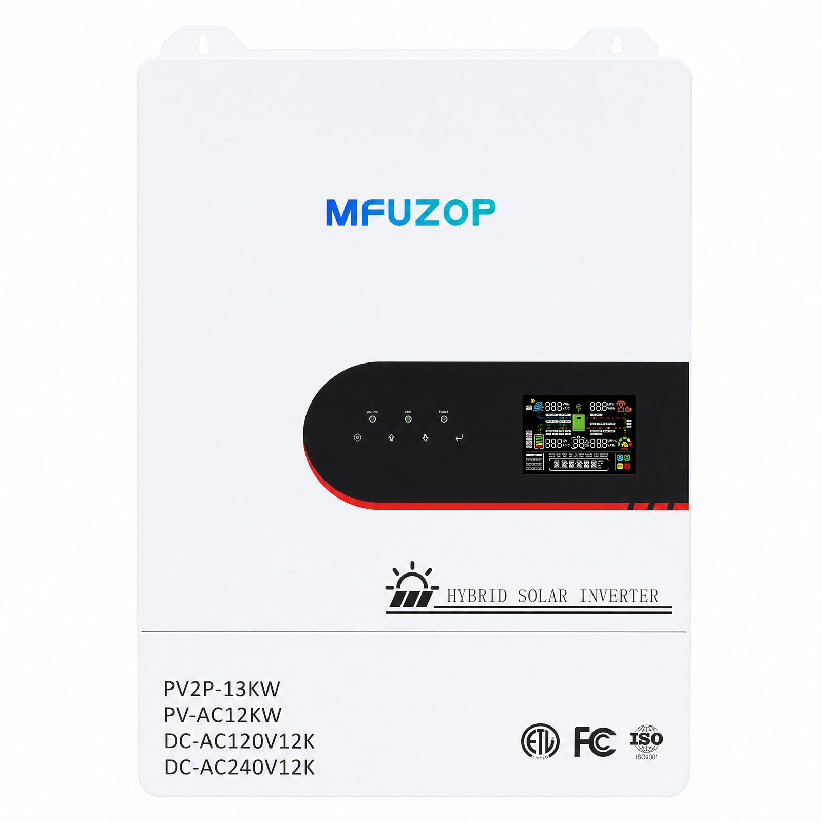 MFUZOP 12KW 48V Hybrid Inverter,Single Phase 120V & Split Phase 240V Output, for Solar Systems(Compatible with WiFi 06) Main image