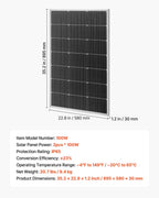 2PCS 100W Monocrystalline Solar Panels, 23% High - Efficiency Mono PV Module with Stable MC4 Output & Aluminum Frame, IP65 Waterproof Solar Panel for Car Boat RV Flat Rooftop Off - Grid Applications - Xdatou | Rechargeable Lifepo4 Batteries Voltage Converters Inverter