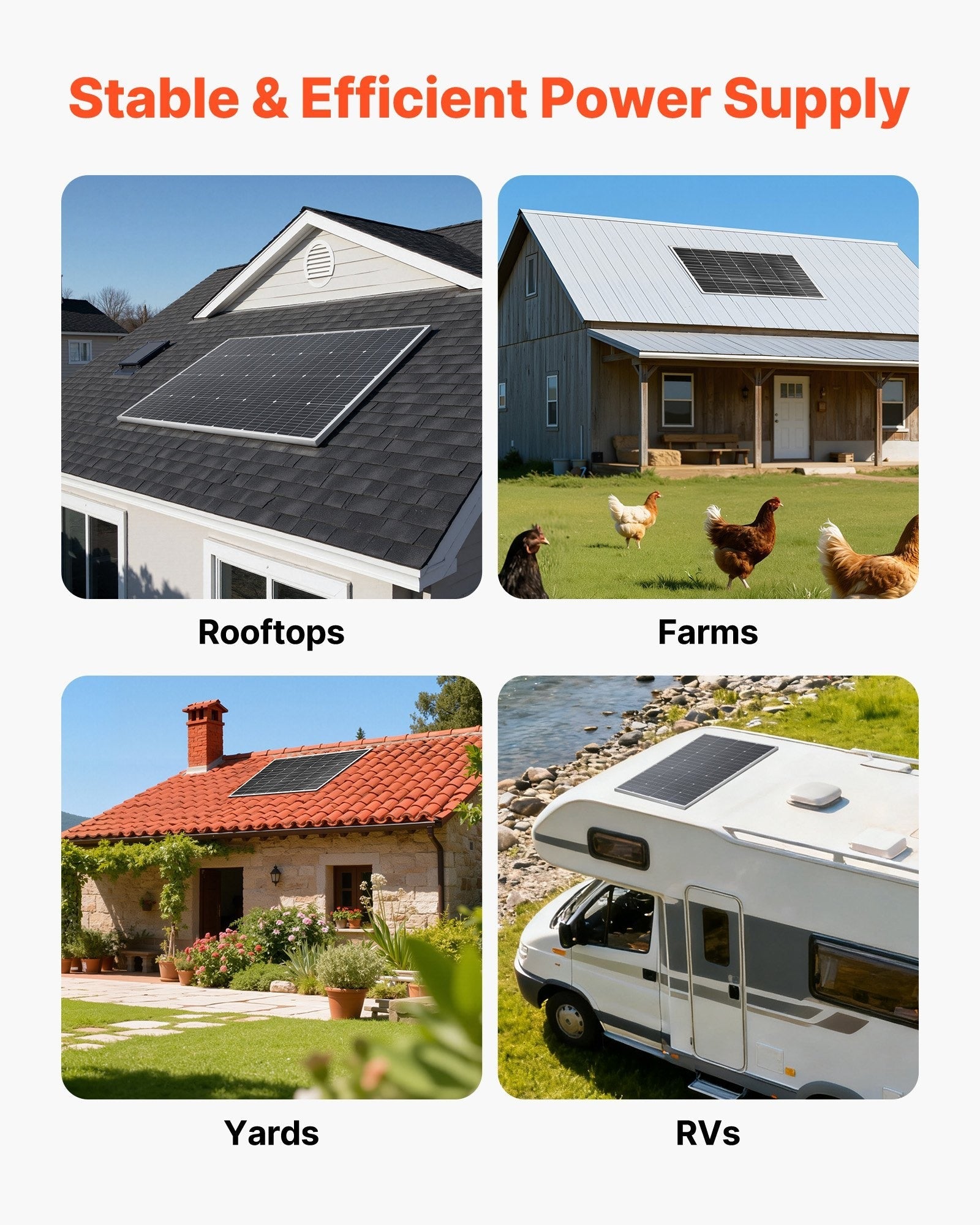 2PCS 100W Monocrystalline Solar Panels, 23% High - Efficiency Mono PV Module with Stable MC4 Output & Aluminum Frame, IP65 Waterproof Solar Panel for Car Boat RV Flat Rooftop Off - Grid Applications - Xdatou | Rechargeable Lifepo4 Batteries Voltage Converters Inverter