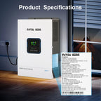 DATOUBOSS hybrid inverter 5500W, 48V to 110V, 120A MPPT, off-grid, and hybrid modes, 50Hz/60Hz, for solar system