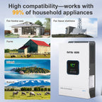 DATOUBOSS hybrid inverter 5500W, 48V to 110V, 120A MPPT, off-grid, and hybrid modes, 50Hz/60Hz, for solar system