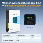 DATOUBOSS hybrid inverter 5500W, 48V to 110V, 120A MPPT, off-grid, and hybrid modes, 50Hz/60Hz, for solar system