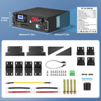 48V 100Ah Rack-Mounted LiFePO4 Battery & 5500W Hybrid Inverter Combo Kit, 48V to 110V, for Solar System - Xdatou | Rechargeable Lifepo4 Batteries Voltage Converters Inverter