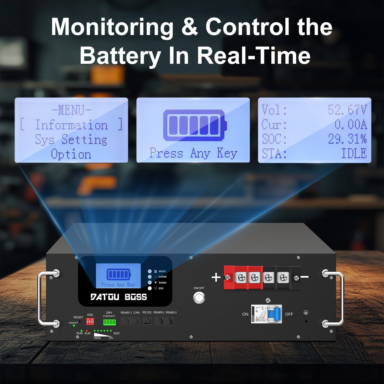 48V 100Ah Rack-Mounted LiFePO4 Battery & 5500W Hybrid Inverter Combo Kit, 48V to 110V, for Solar System - Xdatou | Rechargeable Lifepo4 Batteries Voltage Converters Inverter