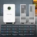 DATOUBOSS 48V 5000W Hybrid Inverter + 102Ah LiFePO4 Battery Portable Power Supply with LCD Touch Screen, Detachable, and Wheels, suitable for large-capacity solar energy storage systems/RVs/home energy storage systems