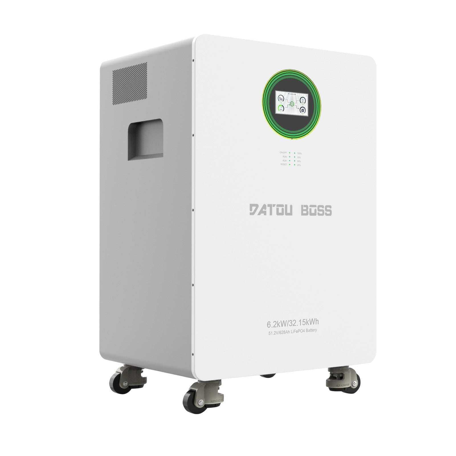 DATOUBOSS 48V 6200W Hybrid Inverter + 628Ah LiFePO4 Battery Portable Power Supply with LCD Touch Screen, Detachable, and Wheels, suitable for large-capacity solar energy storage systems/RVs/home energy storage systems Main image