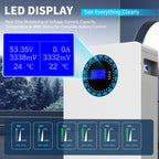 GRNPVRE 51.2V 100Ah LiFePO4 Wall-Mounted Battery, 5.12kWh, 100A BMS, for Home Energy Storage