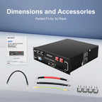 MFUZOP 48V 100Ah LiFePO4 Lithium Battery, 5.12kWh 3U Rack Mount Server Battery, Bluetooth & App Monitoring, Built-in 100A BMS, 15,000+ Deep Cycles, Supports RS232/RS485/CAN, for Home Off Grid RV Backup Power