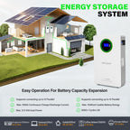 MFUZOP 51.2V 100Ah LiFePO4 Wall-Mounted Battery, 5.12kWh, 100A BMS, for Home Energy Storage
