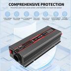 DATOUBOSS 12V 100Ah LiFePO4 Battery with 100A BMS and 1200W Pure Sine Wave Inverter 12V to 230V, 2500W Peak Power, USB, LED Display, EU Socket for RV, Home Backup and Outdoor Camping