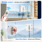 DATOUBOSS Smart Window Cleaning Robot with App & Remote Control, 200ml Water Tank, Powerful Suction, AI Navigation, Ultrasonic Dual Spray System for Glass, Mirrors & Tiles
