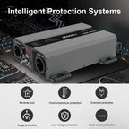 DATOUBOSS 1500W Pure Sine Wave Inverter, 12V to 230V AC Power Converter, Peak Power 3000W with EU Sockets, USB Ports and USB-C Output for Household Appliances, Car, Caravan, Truck