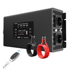 DATOUBOSS 2000W Pure Sine Wave Inverter, 24V to 230V AC Voltage Converter, Peak Power 4000W with Remote Control 2 EU Sockets, 3 USB, 1 Type-C Converter Voltage Converter for Car, Motorhome