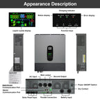 DATOUBOSS 11KW Hybrid Inverter 48V, Hybrid Solar Inverter On Grid, Supports Battery - Free Operation, 48V DC to 220/230V AC, BMS Protection System, with 150A MPPT for 48V, 27A PV Input, with Lightning Protection(Compatible with WiFi 04) - Xdatou | Rechargeable Lifepo4 Batteries Voltage Converters Inverter