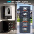 DATOUBOSS 12KW 48V Hybrid Inverter,Single Phase 120V & Split Phase 240V Output, for Solar Systems(Compatible with WiFi 06) - Xdatou