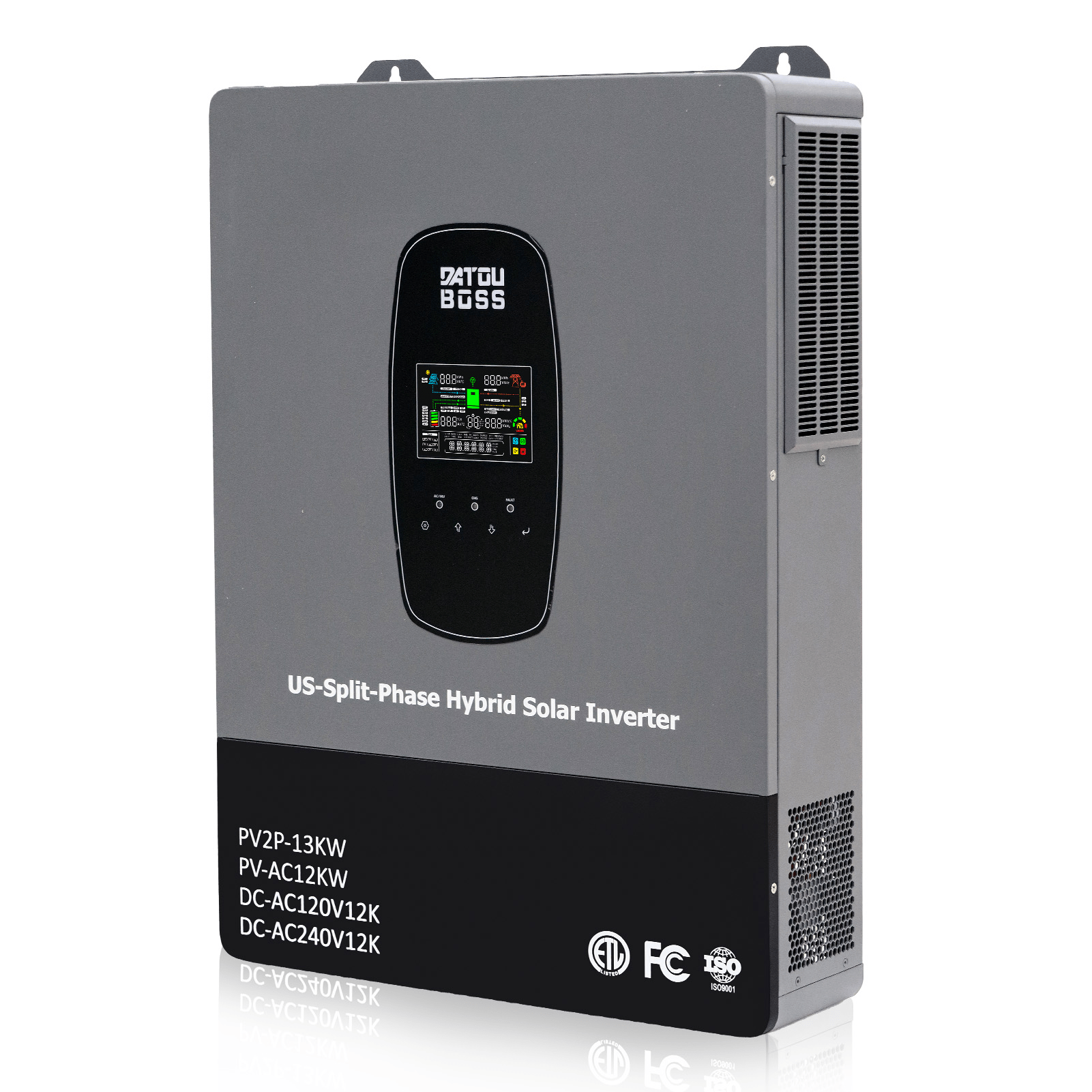 DATOUBOSS 48V 11KW Hybrid Inverter. battery-free operation, BMS protection, and 150A MPPT, for RVs and off-grid living.