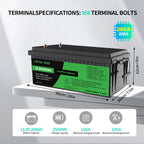 DATOUBOSS 12V 200Ah LiFePO4 Battery with 200A BMS Deep Cycle + 3000W Pure Sine Wave Inverter with 6000W Peak Power, Intelligent Detection & LCD Display, 2 EU Sockets for Off - Grid Living, RV Adventures, Solar Systems, and Emergency Power Solutions - Xdatou | Rechargeable Lifepo4 Batteries Voltage Converters Inverter