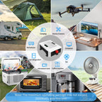 DATOUBOSS 12V 200Ah LiFePO4 Battery with 200A BMS Deep Cycle + 3000W Pure Sine Wave Inverter with 6000W Peak Power, Intelligent Detection & LCD Display, 2 EU Sockets for Off - Grid Living, RV Adventures, Solar Systems, and Emergency Power Solutions - Xdatou | Rechargeable Lifepo4 Batteries Voltage Converters Inverter