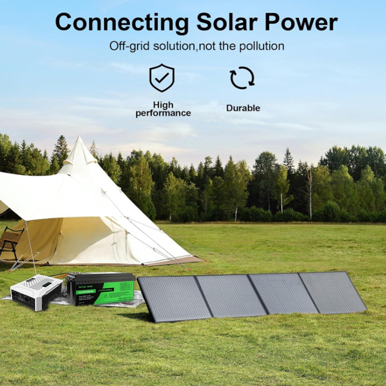 DATOUBOSS 12V 200Ah LiFePO4 Battery with 200A BMS Deep Cycle + 3000W Pure Sine Wave Inverter with 6000W Peak Power, Intelligent Detection & LCD Display, 2 EU Sockets for Off - Grid Living, RV Adventures, Solar Systems, and Emergency Power Solutions - Xdatou | Rechargeable Lifepo4 Batteries Voltage Converters Inverter