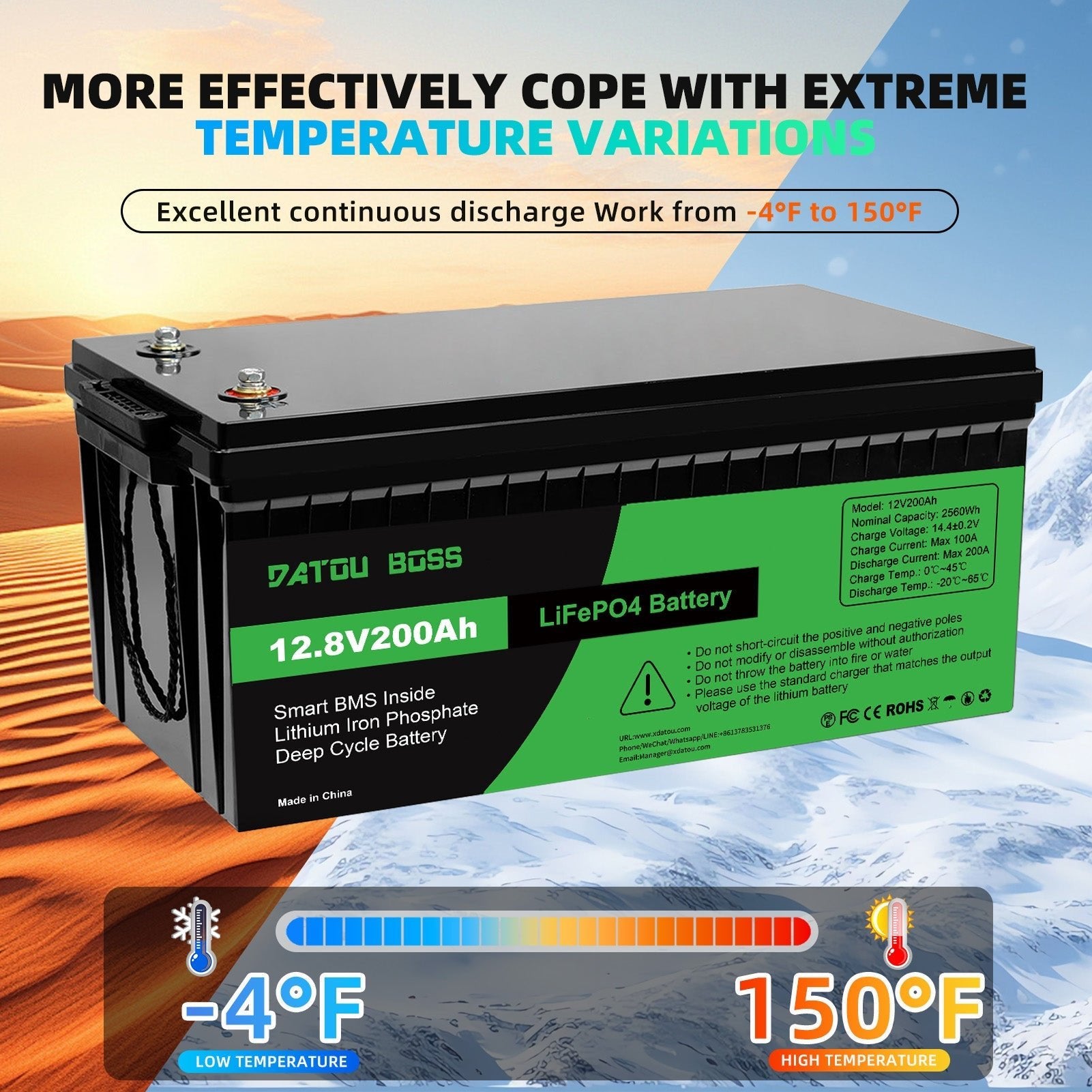 DATOUBOSS 12V 300Ah LiFePO4 Battery with 200A BMS Deep Cycle + 3000W Pure Sine Wave Inverter with 6000W Peak Power, Intelligent Detection & LCD Display, 2 EU Sockets for Off - Grid Living, RV Adventures, Solar Systems, and Emergency Power Solutions - Xdatou | Rechargeable Lifepo4 Batteries Voltage Converters Inverter