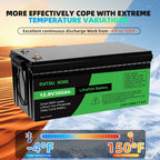 DATOUBOSS 12V 300Ah LiFePO4 Battery with 200A BMS 6000+Deep Cycle Battery for RV DIY Car Solar Home System