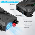DATOUBOSS 12V 300Ah LiFePO4 Lithium Battery with 200A BMS + 2000W Pure Sine Wave Inverter 12V to 230V AC, 4000W Peak, Intelligent Protection, LCD Display, Dual EU Sockets, Solar Deep Cycle Backup Power System for Camping, RV & Emergency Use - Xdatou | Rechargeable Lifepo4 Batteries Voltage Converters Inverter