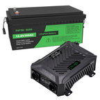 DATOUBOSS 12V 300Ah LiFePO4 Lithium Battery with 200A BMS + 2000W Pure Sine Wave Inverter 12V to 230V AC, 4000W Peak, Intelligent Protection, LCD Display, Dual EU Sockets, Solar Deep Cycle Backup Power System for Camping, RV & Emergency Use - Xdatou | Rechargeable Lifepo4 Batteries Voltage Converters Inverter