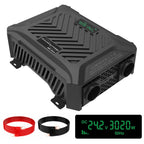 DATOUBOSS 12V/24V to 230V AC Converter 1500W/3000W Pure Sine Wave Inverter, Peak Power 3000W/6000W, with Intelligent Detection System & LCD Display & 2 EU Socket - Xdatou | Rechargeable Lifepo4 Batteries Voltage Converters Inverter