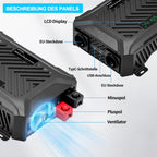 DATOUBOSS 12V/24V to 230V AC Converter 1500W/3000W Pure Sine Wave Inverter, Peak Power 3000W/6000W, with Intelligent Detection System & LCD Display & 2 EU Socket - Xdatou | Rechargeable Lifepo4 Batteries Voltage Converters Inverter