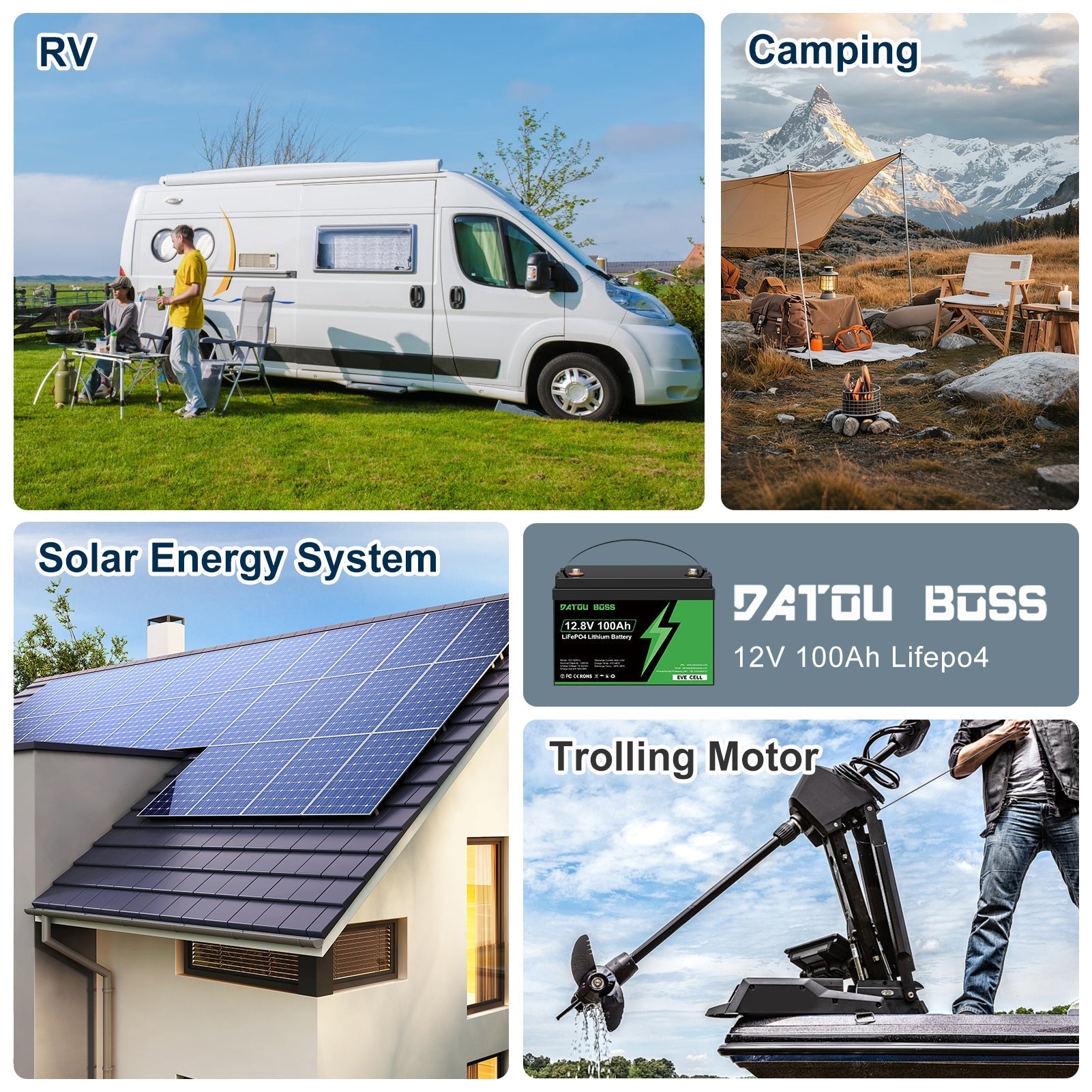 DATOUBOSS 12VDC–230VAC 1800W 1.28kWh 100Ah Power Kit Hybrid Inverter with Built - in MPPT Controller & 12V 100Ah LiFePO4 Battery (EVE Cells) Smart BMS Protection High Efficiency for Home Energy Storage RV Outdoor Camping Off - Grid Cabin Backup Power System - Xdatou | Rechargeable Lifepo4 Batteries Voltage Converters Inverter