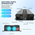 DATOUBOSS 2000W Pure Sine Wave Inverter with 4000W peak power. with EU sockets, USB ports,  for home, cars, and trucks.