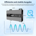 DATOUBOSS 2000W Pure Sine Wave Inverter with 4000W peak power. Features EU sockets, USB ports, for home, cars, and trucks.