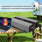 DATOUBOSS 2000W Pure Sine Wave Inverter with 4000W peak power. Features EU sockets, USB ports, for home, cars, and trucks.