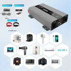 DATOUBOSS 2000W Pure Sine Wave Inverter with 4000W peak power. Features EU sockets, USB ports, for home, cars, and trucks.