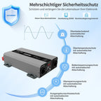DATOUBOSS 2000W Pure Sine Wave Inverter with 4000W peak power. Features EU sockets, USB ports, for home, cars, and trucks.