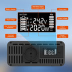 DATOUBOSS 2000W Pure Sine Wave Inverter, 24V to 230V, peak power 4000W. With remote control for RV home outdoor use.
