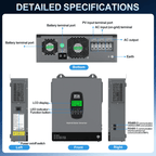 DATOUBOSS 24V 3300W Hybrid Solar Inverter + 8kWh 314Ah LiFePO4 Battery (150A BMS), 150A MPPT, Battery-Free Operation, 24V DC to 120V AC for Home Backup & Off-Grid Systems - Xdatou | Rechargeable Lifepo4 Batteries Voltage Converters Inverter
