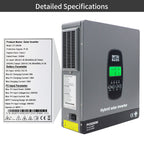 DATOUBOSS 24V 3.3kW 2.56kWh Solar Home Storage Backup Off Grid Kit 100Ah LiFePO4 (2x12V100Ah, EVE cells) + 3300W Hybrid Inverter, 150A MPPT, Pure Sine Wave, On Grid，24V DC to 220/230V AC, BMS Protection, for RV & Home Solar Systems. - Xdatou | Rechargeable Lifepo4 Batteries Voltage Converters Inverter