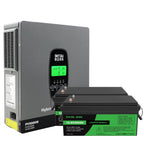 DATOUBOSS 24V 3.3kW 5.12kWh Solar Home Storage Backup Off Grid Kit 200Ah LiFePO4 (2x12V200Ah) + 3300W Hybrid Inverter 150A MPPT Pure Sine Wave, 24V DC to 220/230V AC, BMS Protection System, for RV Solar Home System - Xdatou | Rechargeable Lifepo4 Batteries Voltage Converters Inverter