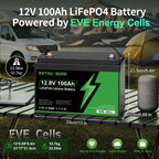 DATOUBOSS 24V 3kW 2.56kWh (EVE battery cells) Solar Home Storage Backup Off Grid Kit 300Ah LiFePO4 (2x12V100Ah，EVE battery cells) + 3000W Hybrid Inverter 100A MPPT Pure Sine Wave, 200A BMS, for RV Solar Home System - Xdatou | Rechargeable Lifepo4 Batteries Voltage Converters Inverter
