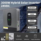 DATOUBOSS 24V 3kW 2.56kWh Solar Home Storage Backup Off Grid System Kit 300Ah LiFePO4 (2x12V100Ah) + 3000W Hybrid Inverter 100A MPPT Pure Sine Wave, 200A BMS, for RV Solar Home System - Xdatou | Rechargeable Lifepo4 Batteries Voltage Converters Inverter