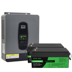 DATOUBOSS 24V 3kW 5.12kWh Solar Home Storage Backup Off Grid Kit 300Ah LiFePO4 (2x12V200Ah) + 3000W Hybrid Inverter 100A MPPT Pure Sine Wave, 200A BMS, for RV Solar Home System - Xdatou | Rechargeable Lifepo4 Batteries Voltage Converters Inverter