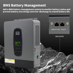 DATOUBOSS 24V 3kW 7.68kWh Solar Home Storage Backup Off Grid Kit 300Ah LiFePO4 (2x12V300Ah) + 3000W Hybrid Inverter 100A MPPT Pure Sine Wave, 200A BMS, for RV Solar Home System - Xdatou | Rechargeable Lifepo4 Batteries Voltage Converters Inverter