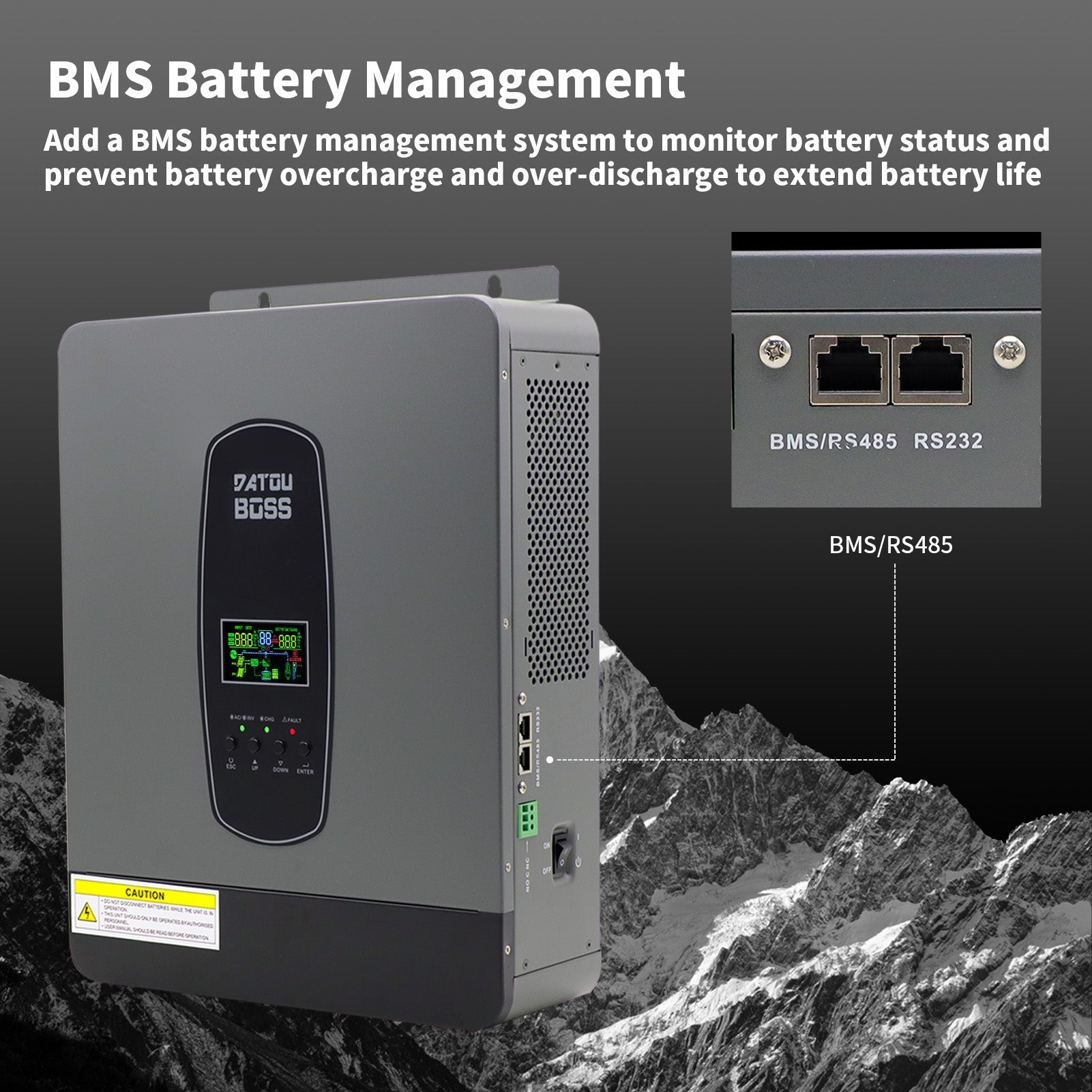 DATOUBOSS 24V 3kW 7.68kWh Solar Home Storage Backup Off Grid Kit 300Ah LiFePO4 (2x12V300Ah) + 3000W Hybrid Inverter 100A MPPT Pure Sine Wave, 200A BMS, for RV Solar Home System - Xdatou | Rechargeable Lifepo4 Batteries Voltage Converters Inverter