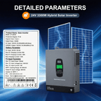 DATOUBOSS 3300W Hybrid Inverter 24V, Hybrid Solar Inverter On Grid, Supports Battery-Free Operation, 24V DC to 120V AC, BMS Protection System, with 150A MPPT for 24V Batteries - Xdatou | Rechargeable Lifepo4 Batteries Voltage Converters Inverter